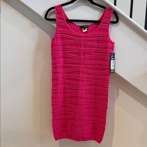 Fuchsia Textured Mini Dress